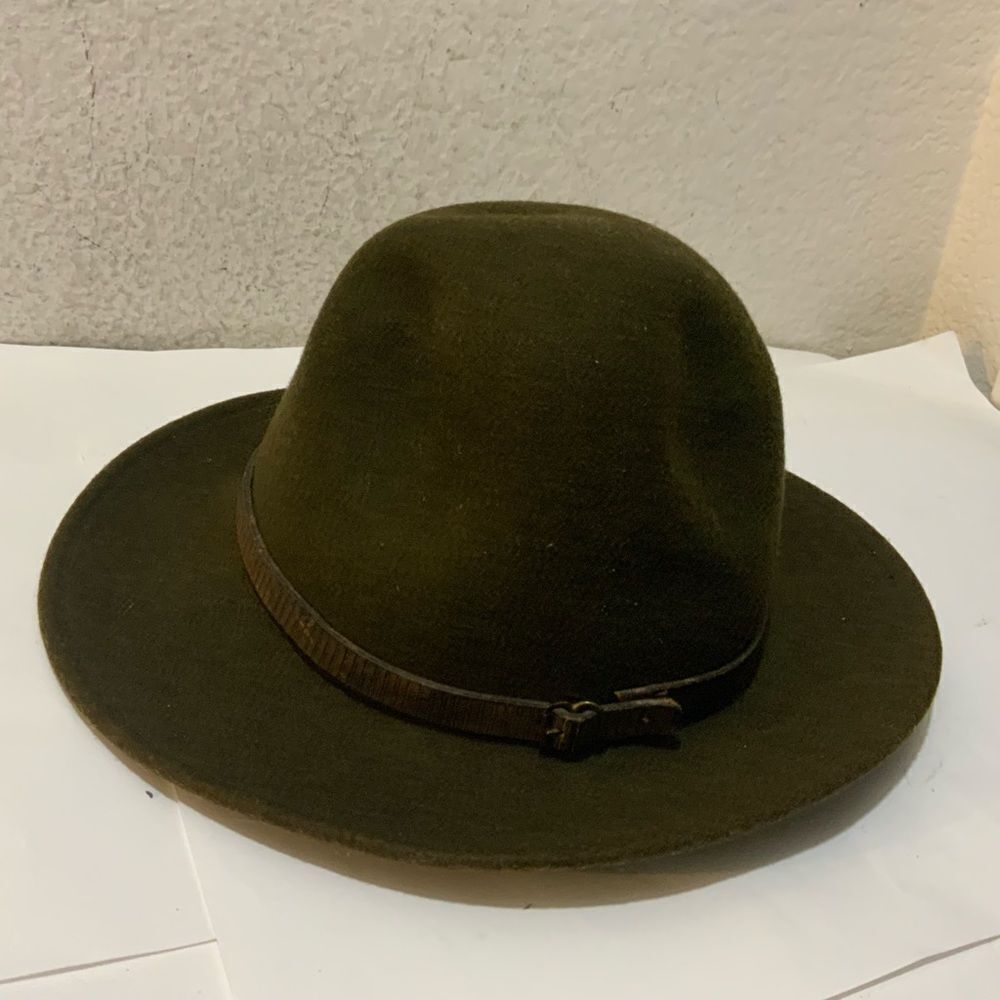 Resistol Fedora Hat self conforming crushable Green brown